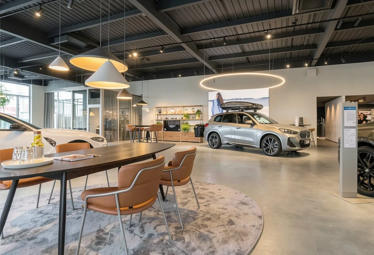 Fotorealistická vizualizace - Showroom s odpočinkovou zónou